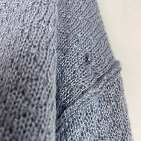 Pink Rose Blue Knit V-neck Sweater Size Medium - Picture 2 of 5